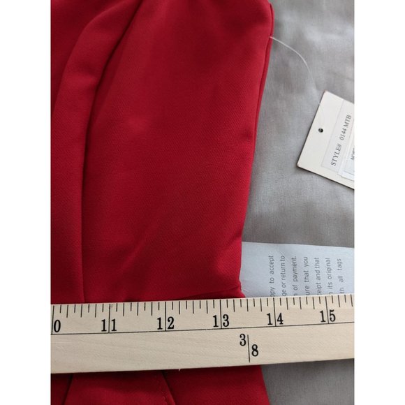 NWOT Taylor Black Label Crepe Tiered High/low Midi Dress 2 Red - Picture 11 of 12